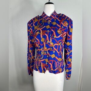 Ali Miles vintage abstract sailing‎ shirt jacket shacket size 14 fits like M/L